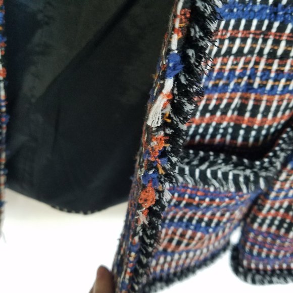 Rachel Zoe Henri Tweed Fringe Blazer Jacket - Picture 14 of 16